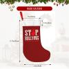AMZWZSH Christmas Stockings, Stop Bullying Xmas Stockings, 18" Large Xmas Stocking, Christmas Party Fireplace Family Hanging Stocking Decorations(Red White) view 3