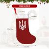 AMZWZSH Christmas Stockings, Ukraine Tryzub Proud Ukrainian Xmas Stockings, 18" Large Xmas Stocking, Christmas Party Fireplace Family Hanging Stocking Decorations(Red White) view 3
