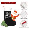 AMZWZSH Christmas Stockings, Mother of The Groom Xmas Stockings, 18" Large Xmas Stocking, Christmas Party Fireplace Family Hanging Stocking Decorations(Black White) view 4