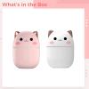 LUMINFLY USB Cat Humidifier, 2 Pcs Mini Cool Mist Desktop Unit, Night Light, & White, 250 Ml, 3.1 X 3.1 X 4.3 in view 3