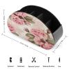 FekiLoot Pink Rose Floral Remote Control Holder, PU Leather Remote Control Organizer Box Stationery Remote Control Box Desk Storage Organizer for DVDs,Glasses,Pens,Media Players view 2