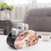 FekiLoot Pink Rose Floral Remote Control Holder, PU Leather Remote Control Organizer Box Stationery Remote Control Box Desk Storage Organizer for DVDs,Glasses,Pens,Media Players view 4