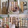 JYDQMOLS Living Room Brochure Display Stand Wooden Bookcase, Magazine Holder Antique Magazine Holder Folding Rattan Screen, 67 in Literature Organizer Rack for Space Saving(Black,Quad-Folding) view 2