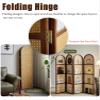 JYDQMOLS Living Room Brochure Display Stand Wooden Bookcase, Magazine Holder Antique Magazine Holder Folding Rattan Screen, 67 in Literature Organizer Rack for Space Saving(Black,Quad-Folding) view 4