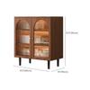 French Style Sideboard with 3 Drawers & Glass Panel Door, Timber Countertop, Kitchen Storage Cabinet, 31" L x 16" W x 37" H, Ideal for Tea & Restaurant Use view 2