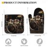 Drum Set Oven Mitts and Pot Holders Kitchen Gloves Heat Resistant Non-Slip Surface,Hanging Loops Hot Gloves Cooking, Baking, BBQ(2-Piece Set) view 2