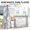 2026 Upgrade Reusable Aluminum Foil Sealable Storage Bags,Stand up Freezer Safe Vacuum Pouches with Label,Heavy Duty Aluminum Sealable Bag for Vegetable Fruit Meat (30PCS, 7.9 in * 5.1in) view 3