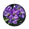 2025 Annual Christmas Ceramic Violets in Bloom Ornaments Elegant Decorative Christmas Hanging Art Ornaments Decorations for Xmas Tree Wreath Holiday Party Wedding Keepsake Gift view 1
