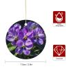 2025 Annual Christmas Ceramic Violets in Bloom Ornaments Elegant Decorative Christmas Hanging Art Ornaments Decorations for Xmas Tree Wreath Holiday Party Wedding Keepsake Gift view 2