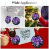 2025 Annual Christmas Ceramic Violets in Bloom Ornaments Elegant Decorative Christmas Hanging Art Ornaments Decorations for Xmas Tree Wreath Holiday Party Wedding Keepsake Gift view 3