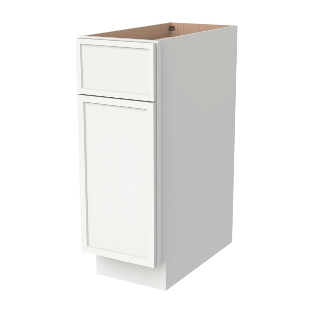 HCIOAN Solid Wood Frame Shaker Base Cabinet 1 Door 1 Drawer with Soft Close Hinges and Slides,Kitchen Cabinet Storage for Modern Home, Easy Assembly RTA (NT-Origami White, 21" W x 24" D x 34.5" H)