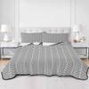 BketraquerC Twin Quilt Set, Abstract Gray White Herringbone Texture Lightweight Soft Microfiber Summer Bedspread Coverlet with 2 Pillow Shams, Chevron Pattern 3 Piece Bedding Set for All Seasons view 1
