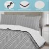 BketraquerC Twin Quilt Set, Abstract Gray White Herringbone Texture Lightweight Soft Microfiber Summer Bedspread Coverlet with 2 Pillow Shams, Chevron Pattern 3 Piece Bedding Set for All Seasons view 2