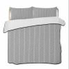 BketraquerC Twin Quilt Set, Abstract Gray White Herringbone Texture Lightweight Soft Microfiber Summer Bedspread Coverlet with 2 Pillow Shams, Chevron Pattern 3 Piece Bedding Set for All Seasons view 3