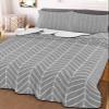 BketraquerC Twin Quilt Set, Abstract Gray White Herringbone Texture Lightweight Soft Microfiber Summer Bedspread Coverlet with 2 Pillow Shams, Chevron Pattern 3 Piece Bedding Set for All Seasons view 4