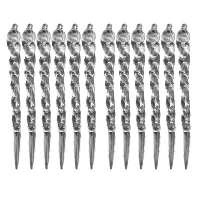 12Pcs/Set Ice Pendant Decorations Christmas Tree Ornaments Winter Charm Icicle Pendants Decor for Home Window Christmas Clear Icicle Pendants