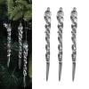 12Pcs/Set Ice Pendant Decorations Christmas Tree Ornaments Winter Charm Icicle Pendants Decor for Home Window Christmas Clear Icicle Pendants view 4