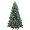 Best Choice Products 7.5ft Pre-Lit Pre-Decorated Pine Artificial Christmas Tree w/ 1,346 Tips, 80 Pinecones, 550 Lights, Base Blue Spruce view 1