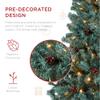 Best Choice Products 7.5ft Pre-Lit Pre-Decorated Pine Artificial Christmas Tree w/ 1,346 Tips, 80 Pinecones, 550 Lights, Base Blue Spruce view 4