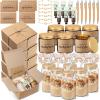 Teenyyou 60 Pcs Bridesmaid Proposal Gifts Bridesmaid Box Set, Maid of Honor Gifts Include Box Glass Cup Candle Cards Hair Ties Knotted Bracelets Hand Cream Diamond Pens(Brown) view 1