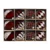 12 Pcs Burgundy Velvet Christmas Ornaments Balls Flocked Christmas Tree Velvet Balls Shatterproof Decor with Rhinestones for Tree Wedding Holiday Party Home, 2.36" view 1