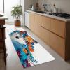 Bhoyctn Cartoon Style Runner Rug 2 x 4 ft for Hallways, Minimalist Animals Wolf Wildflowers Printed Runner Carpet Non-Slip Hallway Kitchen Rugs - Non-Shedding Washable for Entryway Bedroom Indoor view 2