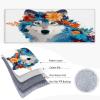 Bhoyctn Cartoon Style Runner Rug 2 x 4 ft for Hallways, Minimalist Animals Wolf Wildflowers Printed Runner Carpet Non-Slip Hallway Kitchen Rugs - Non-Shedding Washable for Entryway Bedroom Indoor view 4