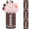 4Pcs Football Table Centerpiece VaseGalvanized Metal Football Vases Decor, Rugby Ball Vase for Pen Holder Utensil Holder for Football Day,Rugby Party Table Decorations,Thanksgiving Home Gifts view 1