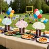 4Pcs Football Table Centerpiece VaseGalvanized Metal Football Vases Decor, Rugby Ball Vase for Pen Holder Utensil Holder for Football Day,Rugby Party Table Decorations,Thanksgiving Home Gifts view 4