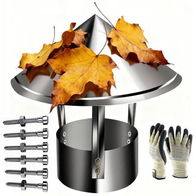 Adjustable Chimney Caps, Stainless Steel Stove Chimney Topper, Fireplace Chimney Caps 7in/7.5in/7.9in/8.3in/8.7in for Roof Stove Exhaust Rain Hat Flue Cap Weather Resistant Design(7in/180mm)