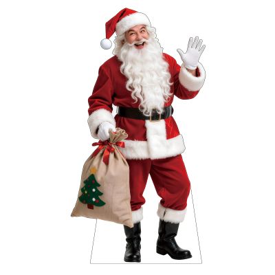 111PRINT Life Size Christmas Cardboard Cutout Standee, Santa Claus 3FT Xmas Decorations Photo Props for Party, Home, Indoor & Outdoor Decor, Coroplast 1 Piece