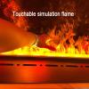 UYCVT Fireplace 47.2" in-Wall Recessed Electric Fireplace Stainless Steel Metal Panel Touchable Simulation Flame ?Low Noise ? Indoor Fireplace view 3