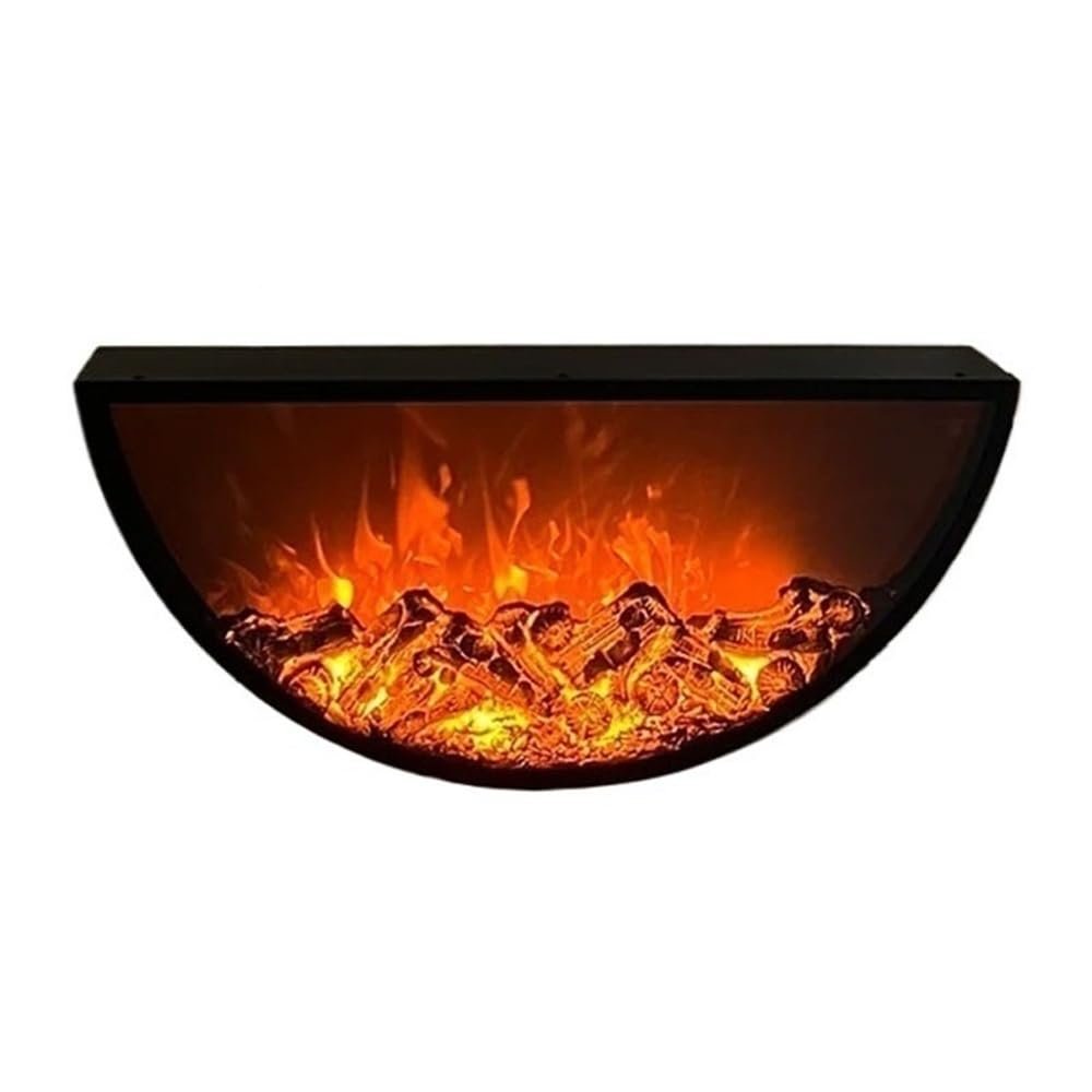 UYCVT Decorative Fireplace Recessed Electric Fireplace, Wall Mounted Semi Circular Decorative, Adjustable Flames-60cm