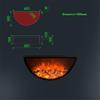 UYCVT Decorative Fireplace Recessed Electric Fireplace, Wall Mounted Semi Circular Decorative, Adjustable Flames-60cm view 2