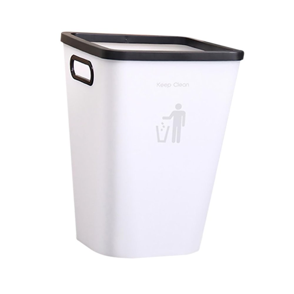 ARTSEWPLY Large Plastic Kitchen Trash Can with Body and Press-Ring Design Household Garbage Container for Home Bedroom Bathroom and Living Waste Disposal