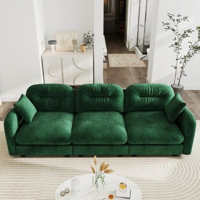 107'' Chenille Modular Sectional Sofa, Ultra-Soft Comfort Memory Foam Cloud Couch with Pillows, Sectional Couches for Living Room