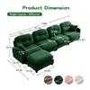 140'' Chenille Couch, L-Shaped Sectional Sofa, Ultra-Soft Comfort Memory Foam Cloud Couch with Pillows, Sectional Couches for Living Room view 2