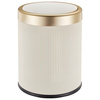 BOSREROY Automatic Trash Can Touchless, Cream Smart Sensor Waste Bin, Odor Sealing, Silent Close Open, Elegant Design Double Bucket for Bathroom Kitchen Living Room