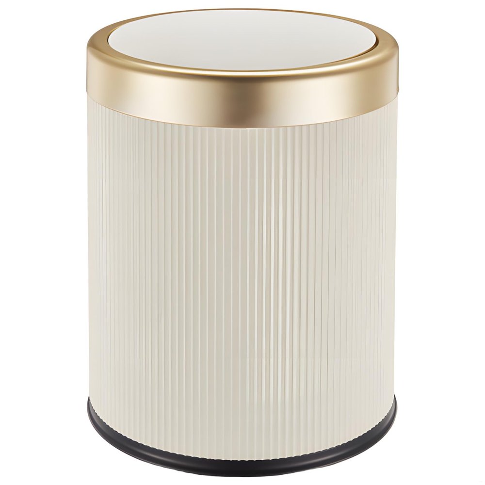 BOSREROY Automatic Trash Can Touchless, Cream Smart Sensor Waste Bin, Odor Sealing, Silent Close Open, Elegant Design Double Bucket for Bathroom Kitchen Living Room