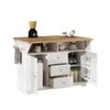 Multifunctional Extendable Kitchen Island Cart with US Standard Outlet, 47 * 18 * 36inch, 5 Wheels Mobile Kitchen Storage Cabinet,1 inchThick Top Board with Clear Manual and Installation Video view 1