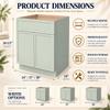 HCIOAN Solid Wood Frame Double Door Shaker Base Cabinet with 1 Drawer Soft Close, Kitchen Storage Cabinet with Adjustable Shelf, Premium Plywood Construction (NT-Jade Green, 27" W x 24" D x 34.5" H) view 3