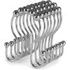 36 Pcs Stainless Steel Shower Curtain Hooks Rust Proof Smooth Sliding Double Shower Rings(Silver) view 1