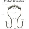36 Pcs Stainless Steel Shower Curtain Hooks Rust Proof Smooth Sliding Double Shower Rings(Silver) view 2