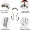 36 Pcs Stainless Steel Shower Curtain Hooks Rust Proof Smooth Sliding Double Shower Rings(Silver) view 4