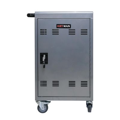 30+2Bay Mobile School Charging Cart Station for Chromebook, Tablet and Laptop Computer with Power Strip Included, Assembly Required-Silver