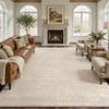 12x15 Area Rug Living Room: Washable Large Vintage Beige Rugs Neutral Non-Slip Soft Stain Resistant Indoor Carpet for Bedroom Nursery Dining Room Under Table Bed Home House Office Playroom view 1