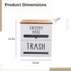 BOSREROY Wall Mount Dual Wooden Trash, Grocery Bag Dispenser Holder, Kitchen White, Space Saving Long-Lasting view 2
