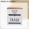 BOSREROY Wall Mount Dual Wooden Trash, Grocery Bag Dispenser Holder, Kitchen White, Space Saving Long-Lasting view 3