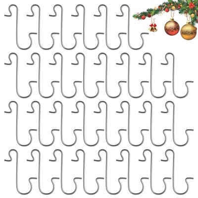 Ornament Hooks, 100 Pcs Christmas Ornament Hooks, Ornament Hangers, Ornament Hook for Christmas Trees, Metal Wire Small Ornaments Hooks Anchors for Xmas Tree Decorations Hanging Party Decor, Sliver