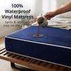 Greaton, 5-Inch Medium Firm Water Resistance Nylon Vinyl Foam Mattress, Noiseless, Soft Cloud Feeling, Body Heat Reflection, Good for Hospital and Camp, California King, Blue view 2